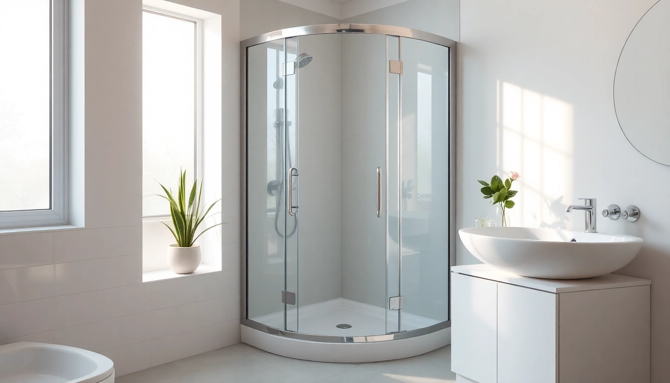 Duschkabine 80x80 Eckeinstieg in modernem Badezimmer mit eleganten Glasdetails