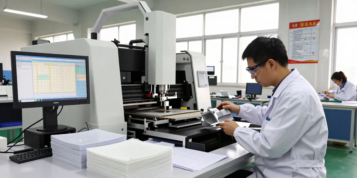 Engineering Plastics Company technician inspecting PEEK components in a high-tech facility.