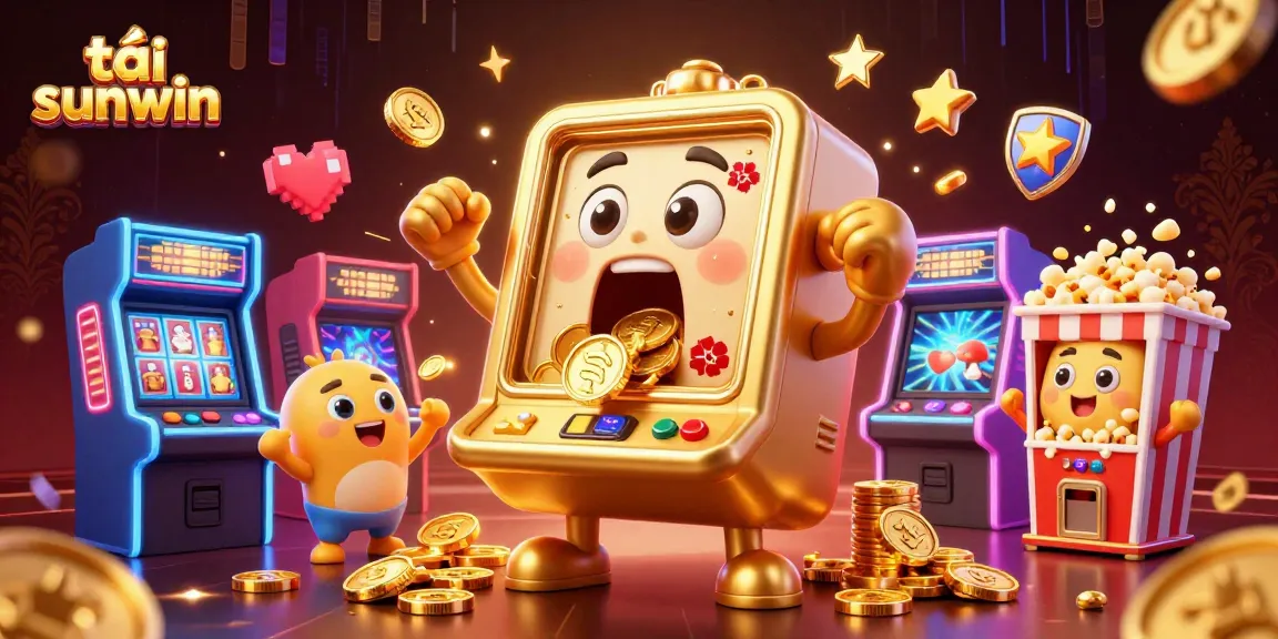 Spin the exciting golden slot machine in this vibrant scene as you tải sunwin for thrilling wins!