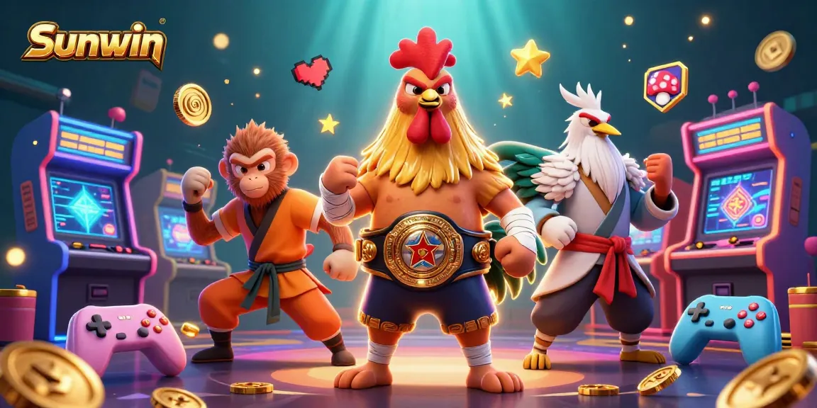 Win big with Sunwin's vibrant gaming scene featuring dynamic characters in an engaging 3D casino.