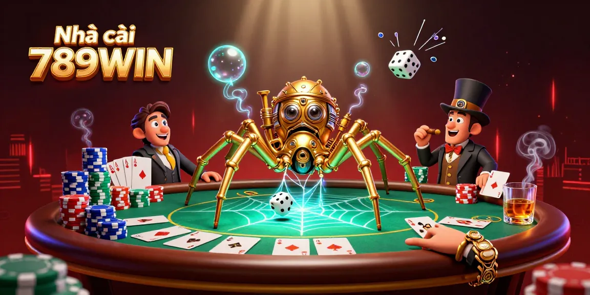 Engage in thrilling wagers at Nhà cái 789WIN with vibrant poker action and dynamic steampunk visuals.