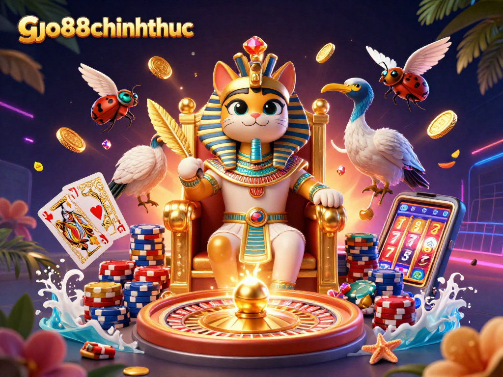 Join the excitement of go88chinhthuc with casino games and riches in this vibrant illustration.