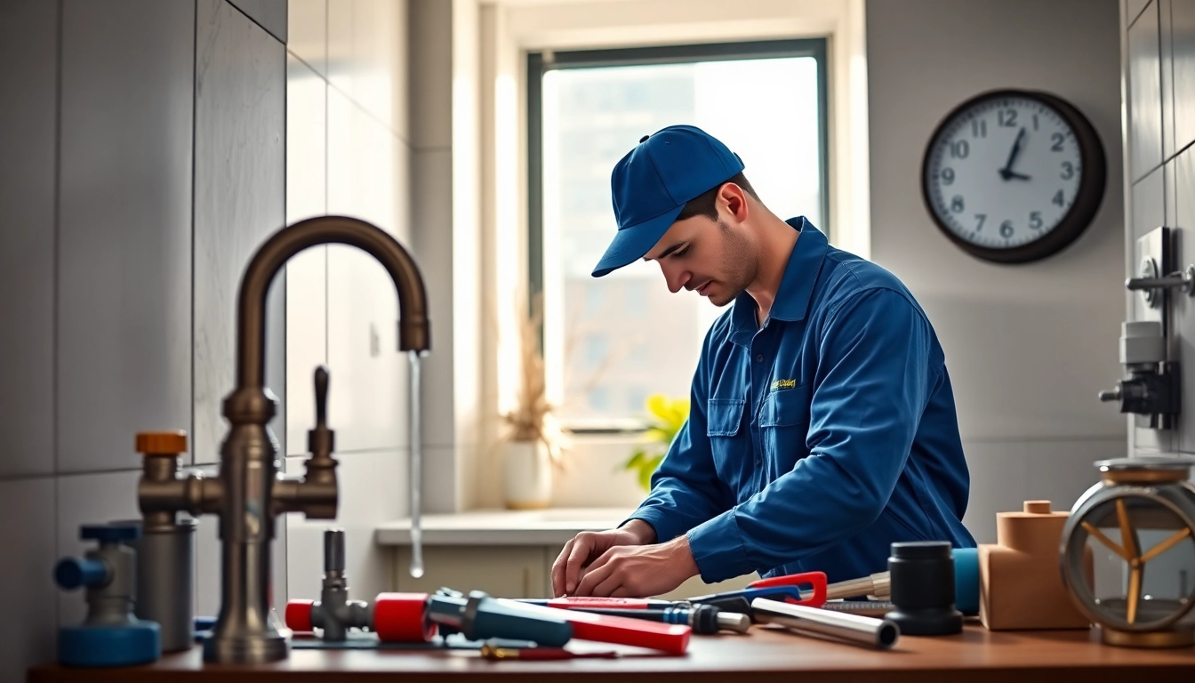 Emergency plumbing Manhattan service with a professional plumber fixing a leak.