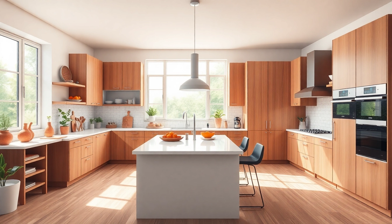 Stunning kitchen remodelling manchester with modern design and natural light elements.