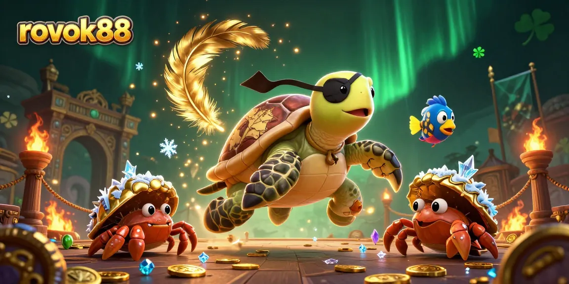 Engage with rokok88 and win big while exploring a vibrant casino scene featuring playful sea creatures.