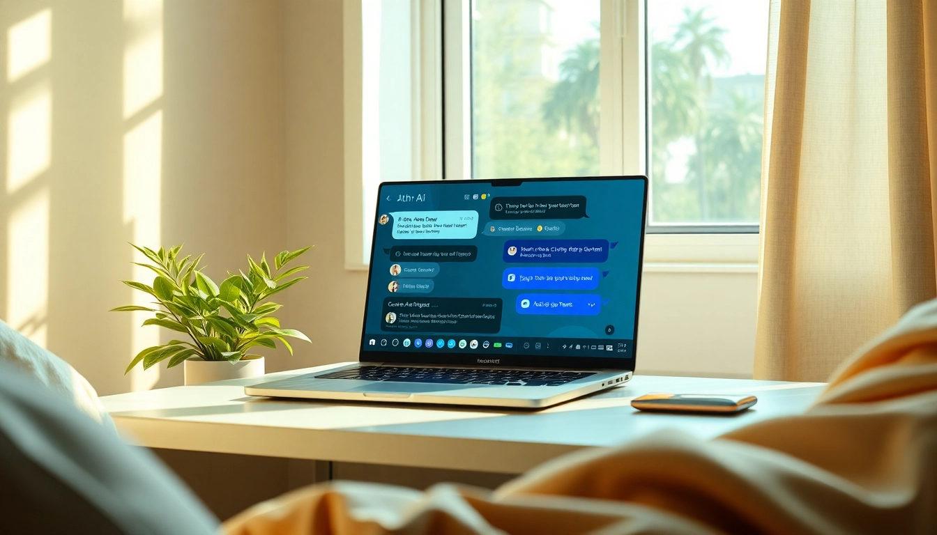 Engaging workspace for exploring crush on ai with vibrant greenery and warm lighting.